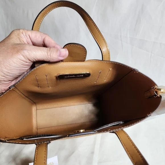Michael Kors Vincent Small Tan Leather Tote Bag New With Tags And Packaging - Picture 9 of 14